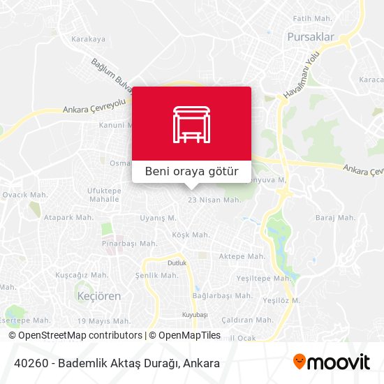 40260 - Bademlik Aktaş Durağı harita