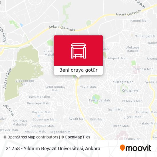 21258 - Yıldırım Beyazıt Üniversitesi harita