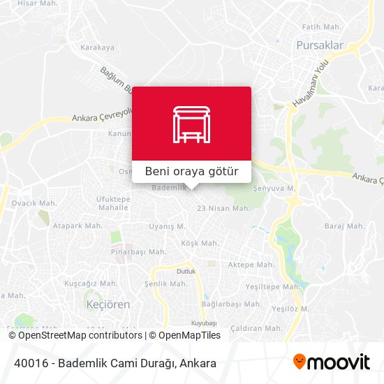 40016 - Bademlik Cami Durağı harita