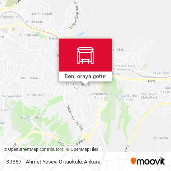 30357 - Ahmet Yesevi Ortaokulu harita