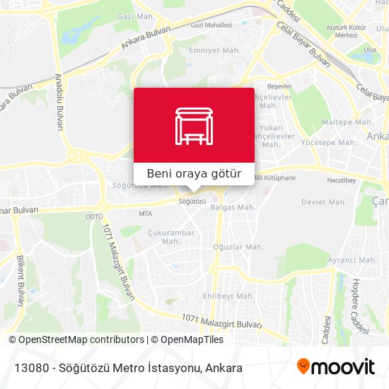 13080 - Söğütözü Metro İstasyonu harita