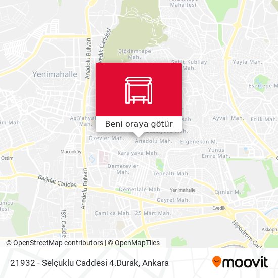 21932 - Selçuklu Caddesi 4.Durak harita