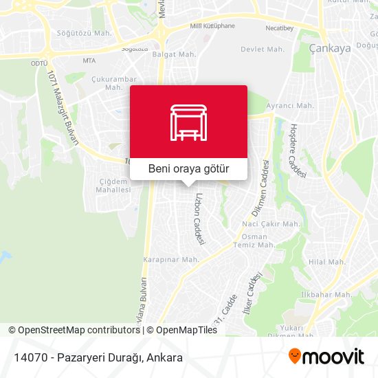 14070 - Pazaryeri Durağı harita