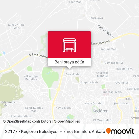 22177 - Keçiören Belediyesi Hizmet Birimleri harita