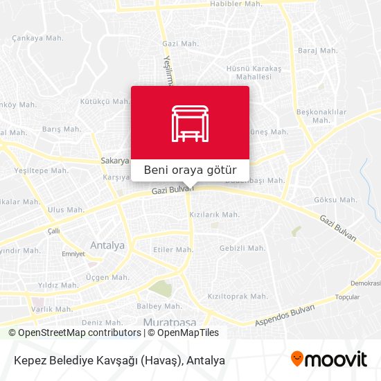 Kepez Belediye Kavşağı (Havaş) harita