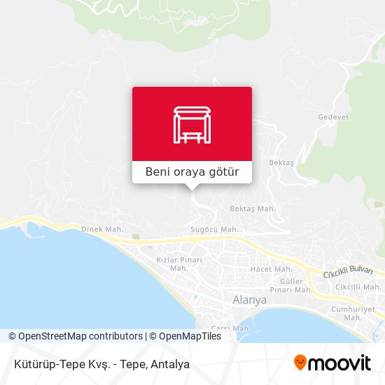 Kütürüp-Tepe Kvş. - Tepe harita