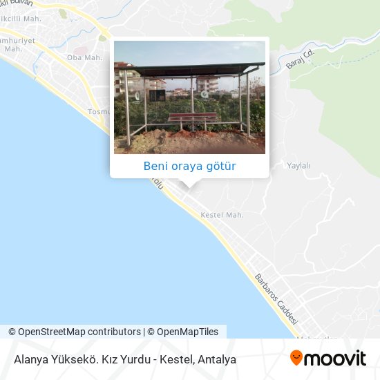 Alanya Yüksekö. Kız Yurdu - Kestel harita