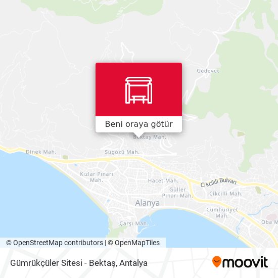 Gümrükçüler Sitesi - Bektaş harita