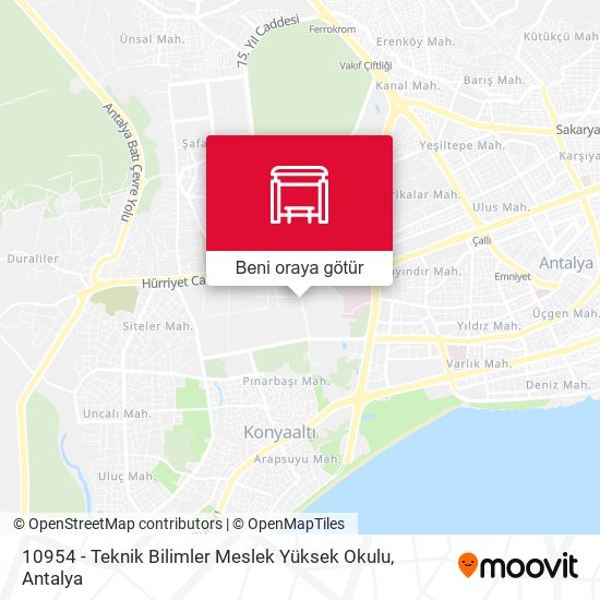 10954 - Teknik Bilimler Meslek Yüksek Okulu harita
