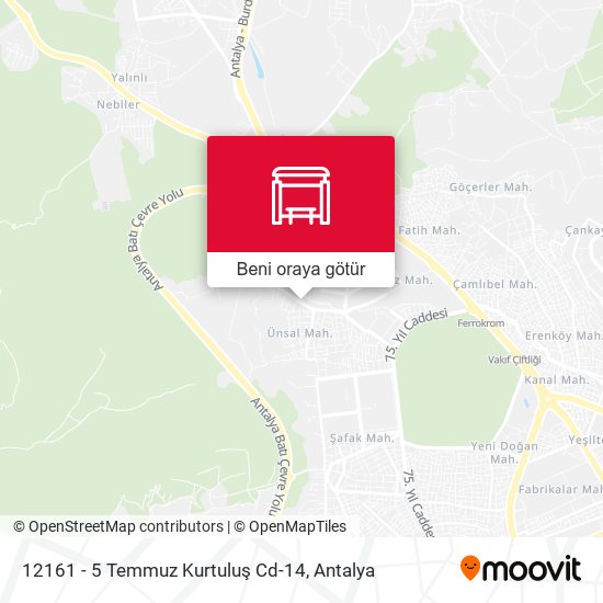 12161 - 5 Temmuz Kurtuluş Cd-14 harita