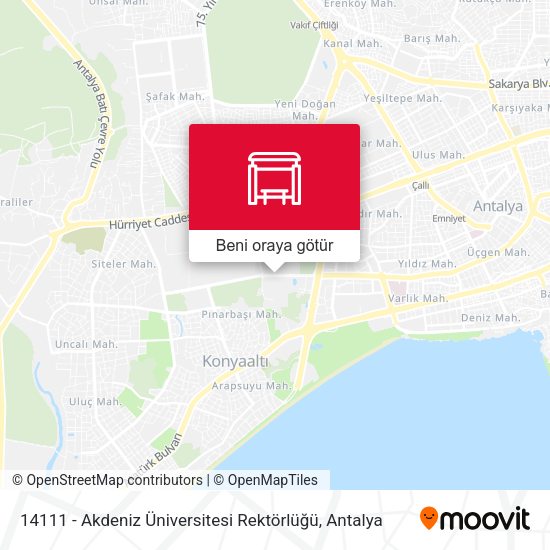 14111 - Akdeniz Üniversitesi Rektörlüğü harita