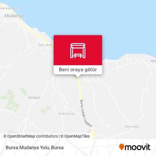 Bursa Mudanya Yolu harita