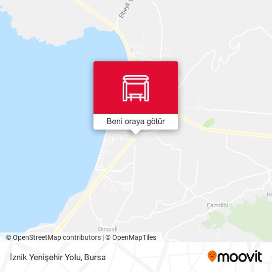 İznik Yenişehir Yolu harita