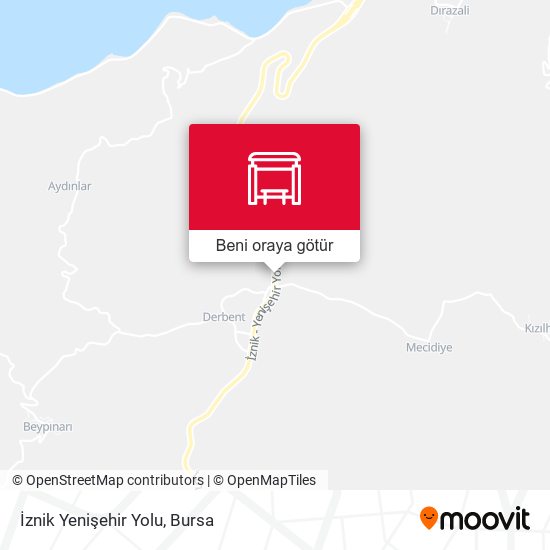 İznik Yenişehir Yolu harita