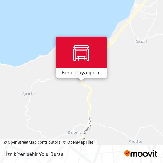 İznik Yenişehir Yolu harita