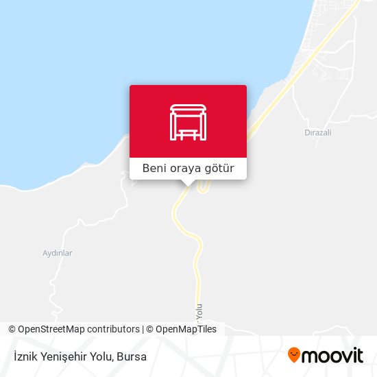 İznik Yenişehir Yolu harita