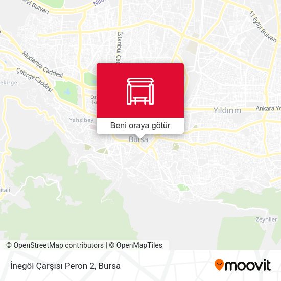 İnegöl Çarşısı Peron 2 harita