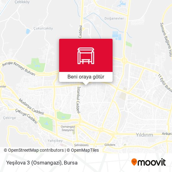 Yeşilova 3 (Osmangazi) harita
