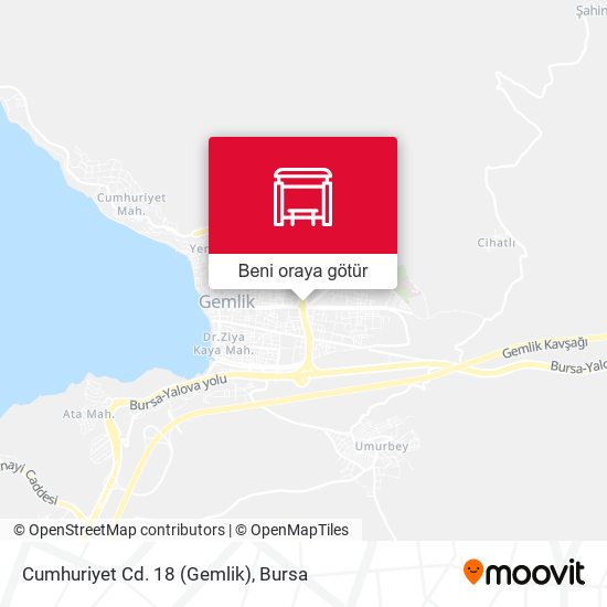 Cumhuriyet Cd. 18 (Gemlik) harita