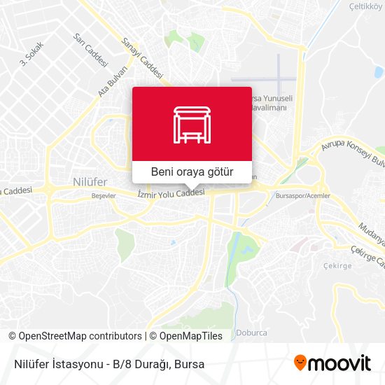 Nilüfer İstasyonu - B/8 Durağı harita