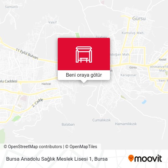 Bursa Anadolu Sağlik Meslek Lisesi 1 harita