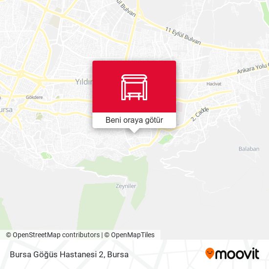 Bursa Göğüs Hastanesi 2 harita