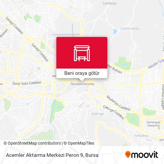 Acemler Aktarma Merkezi Peron 9 harita