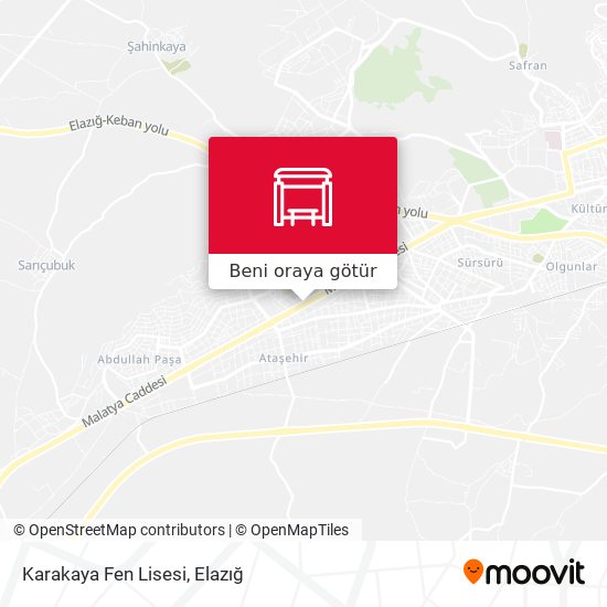 Karakaya Fen Lisesi harita
