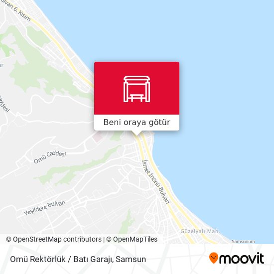 Omü Rektörlük / Batı Garajı harita