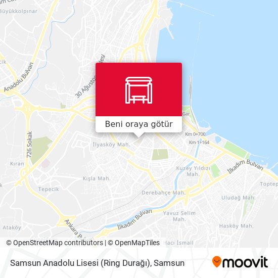 Samsun Anadolu Lisesi (Ring Durağı) harita