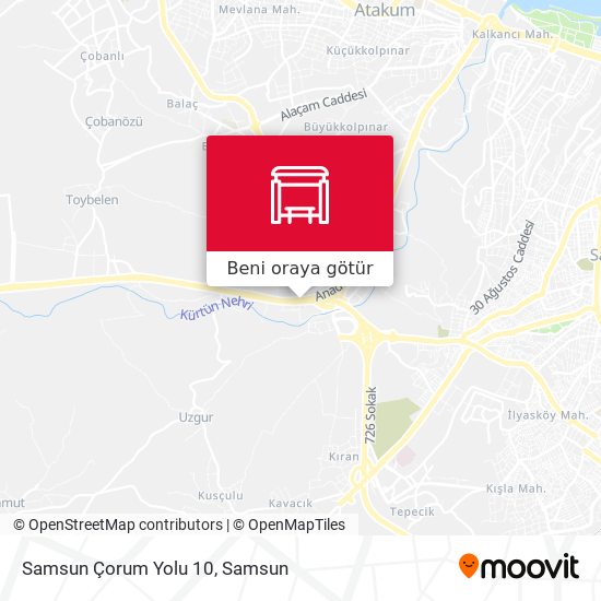 Samsun Çorum Yolu 10 harita