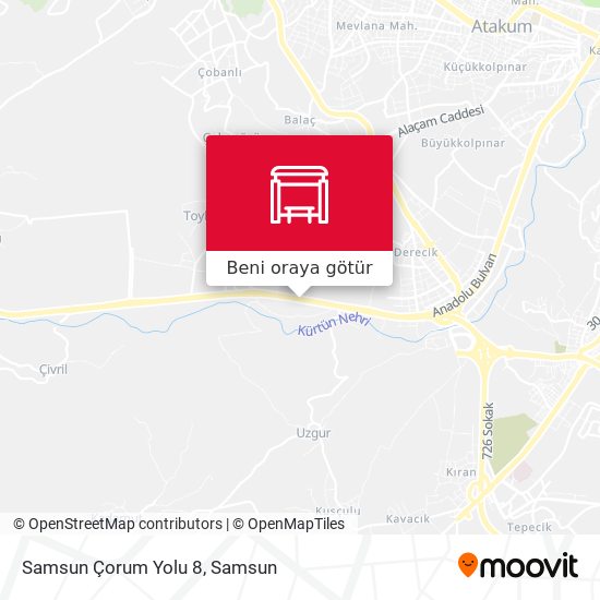 Samsun Çorum Yolu 8 harita