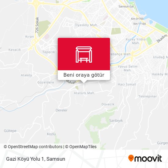 Gazi Köyü Yolu 1 harita