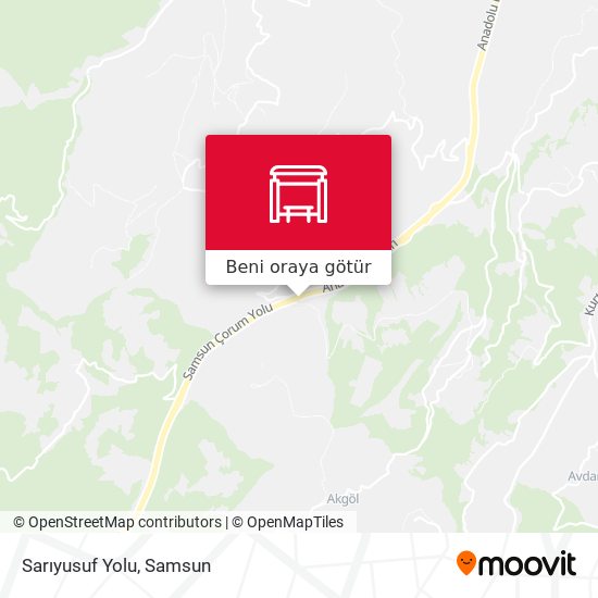 Sarıyusuf Yolu harita