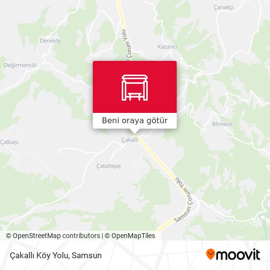 Çakallı Köy Yolu harita