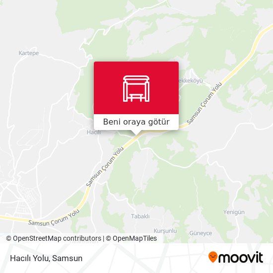 Hacılı Yolu harita