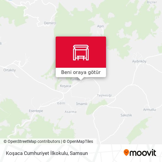 Koşaca Cumhuriyet İlkokulu harita