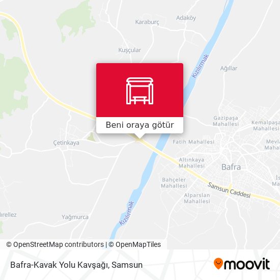 Bafra-Kavak Yolu Kavşağı harita