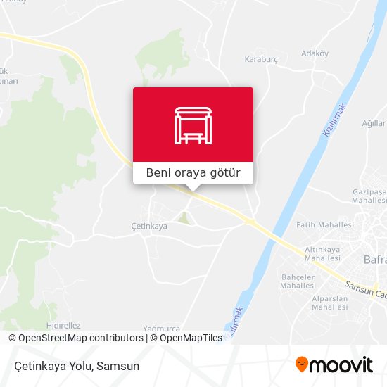 Çetinkaya Yolu harita