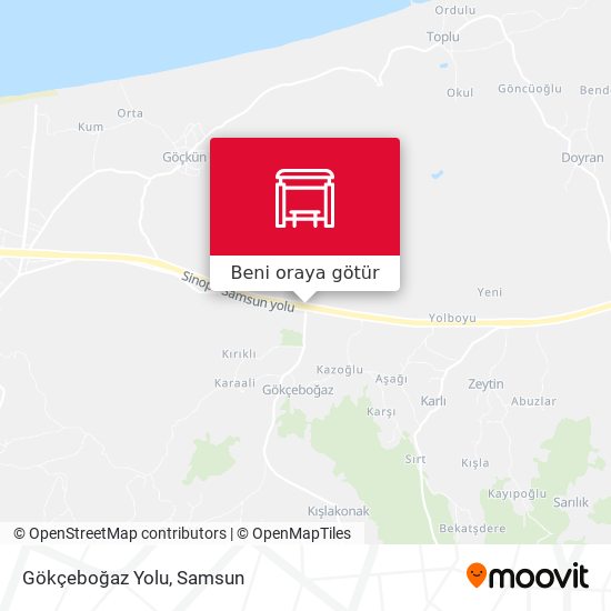 Gökçeboğaz Yolu harita