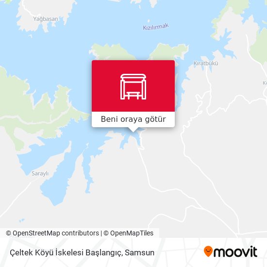 Çeltek Köyü İskelesi Başlangıç harita