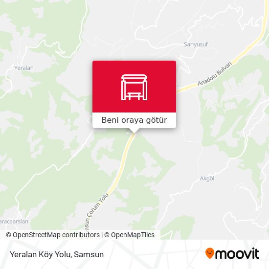 Yeralan Köy Yolu harita