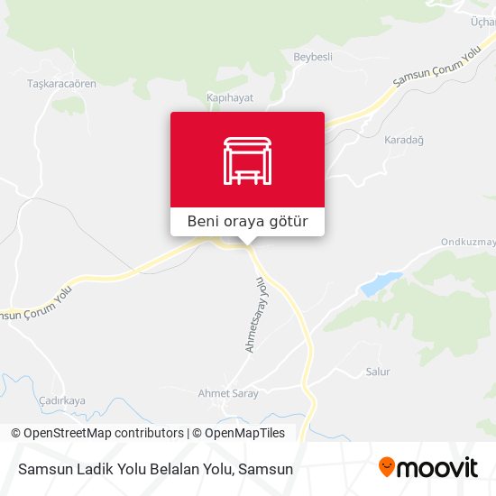 Samsun Ladik Yolu Belalan Yolu harita
