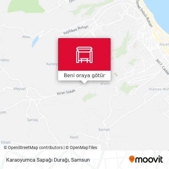 Karaoyumca Sapağı Durağı harita