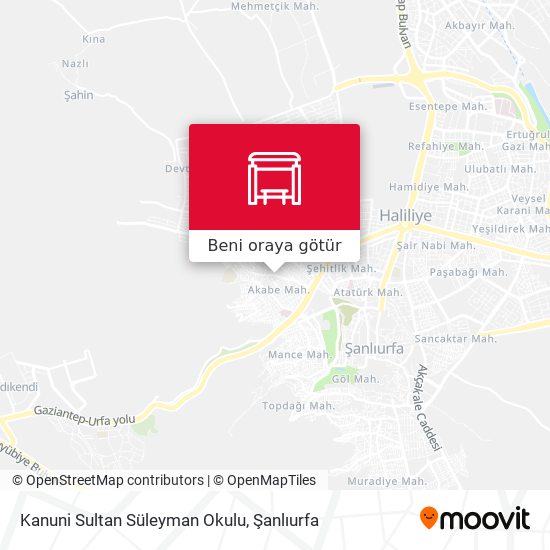 Kanuni Sultan Süleyman Okulu harita