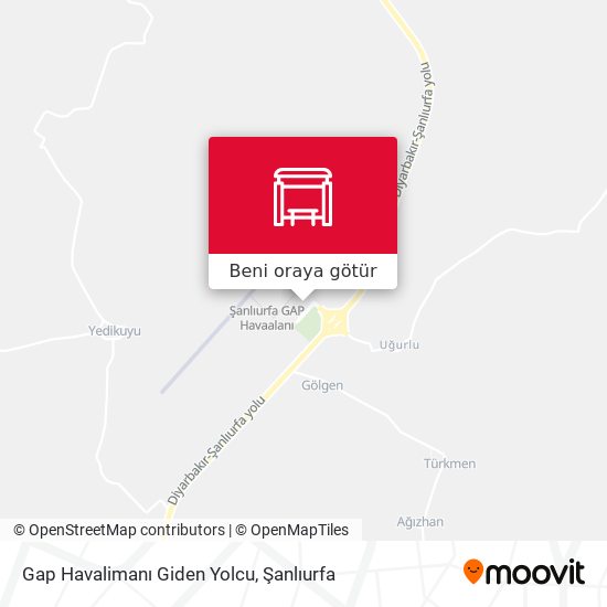 Gap Havalimanı Giden Yolcu harita