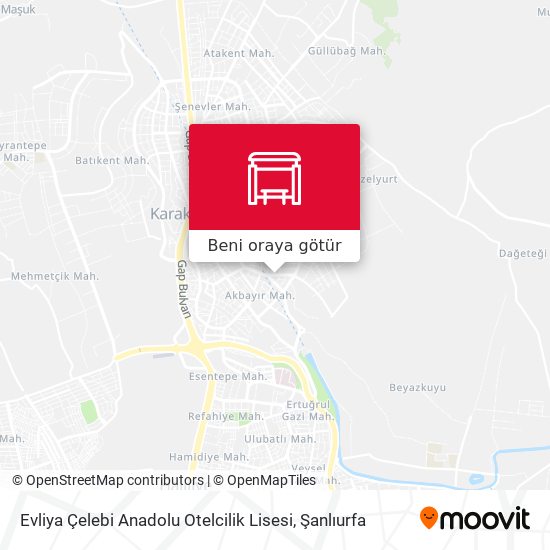 Evliya Çelebi Anadolu Otelcilik Lisesi harita