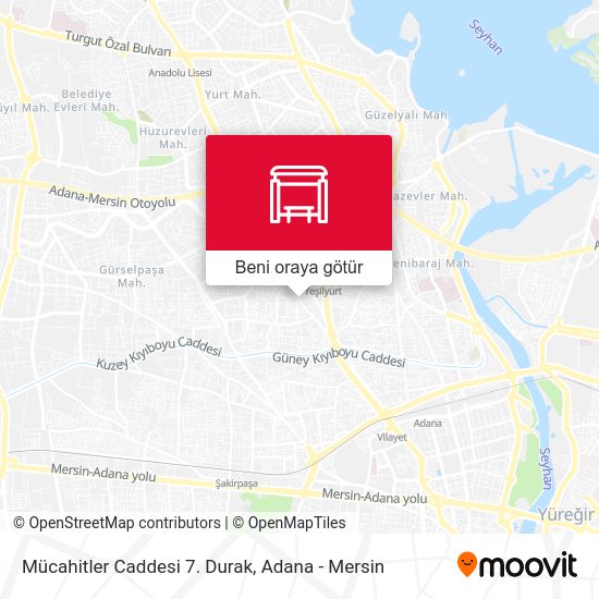 Mücahitler Caddesi 7. Durak harita