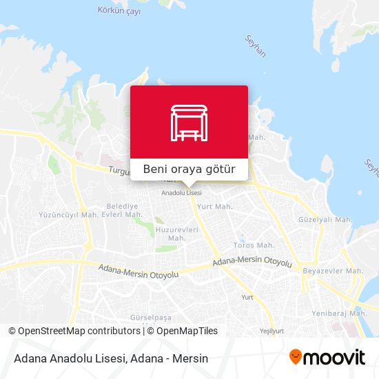 Adana Anadolu Lisesi harita