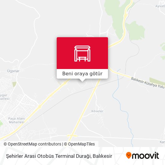 Şehirler Arasi Otobüs Terminal Duraği harita